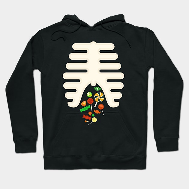 Halloween Trick or Treat X-Ray Candy Hoodie by Contentarama